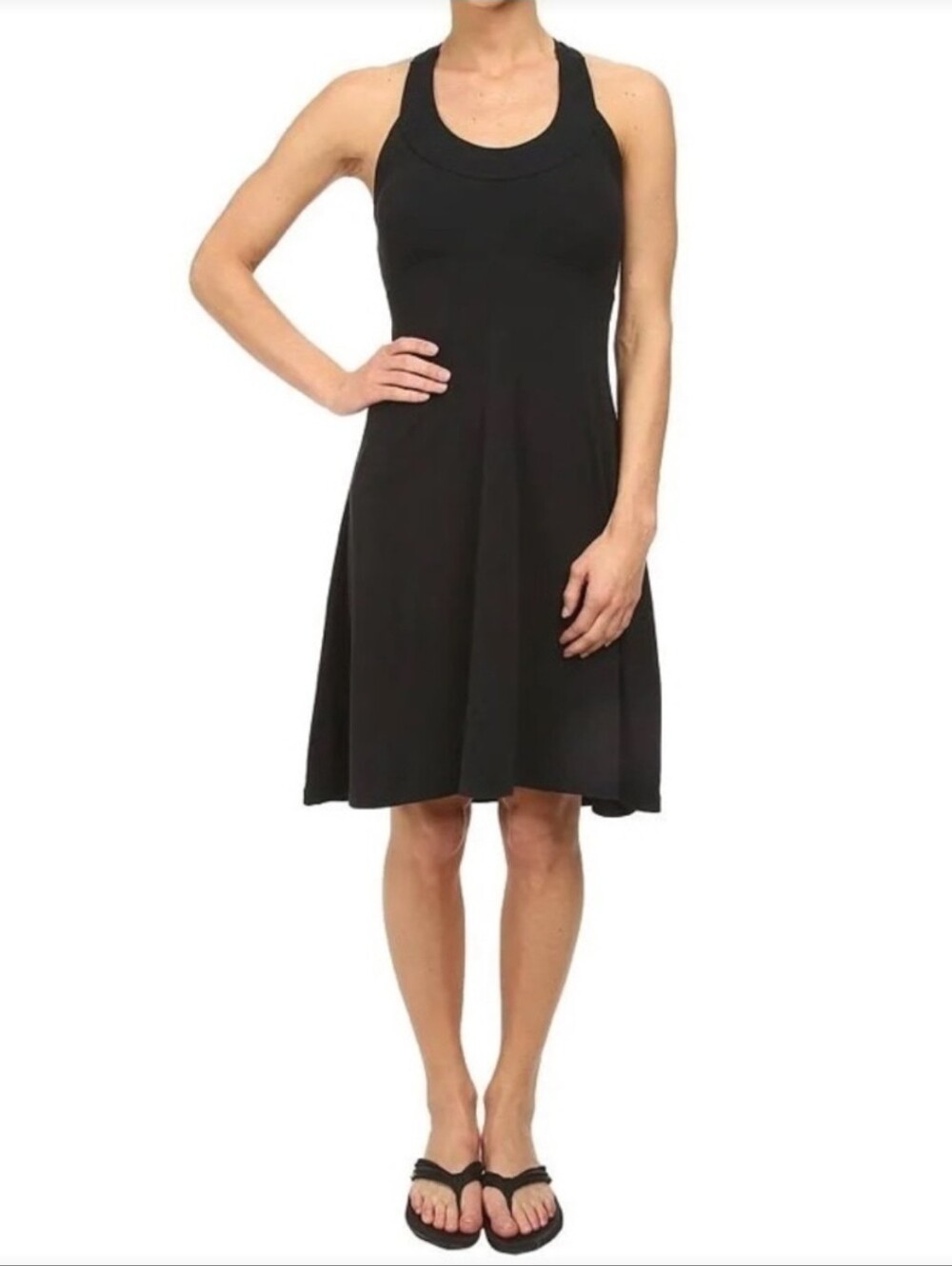 prAna Cali Dress - Black/Grey/White Gem Racerback w/ Buil-In Bra
